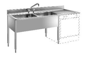 Spalator cu spatiu pentru masina de spalat vase