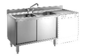 Spalator cu dulap si spatiu pentru masina de spalat vase