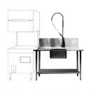 Masa prespalare demontabile cu rebord inalt si cuva