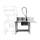 Masa prespalare demontabile cu rebord inalt, orificiu reziduri si cuva