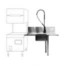 Masa prespalare cu rebord inalt, orificiu reziduri si cuva